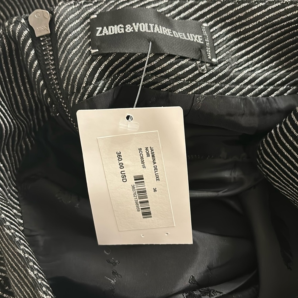 Zadig and Voltaire  black silver mini skirt - Picture 3 of 3